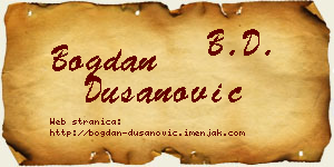 Bogdan Dušanović vizit kartica